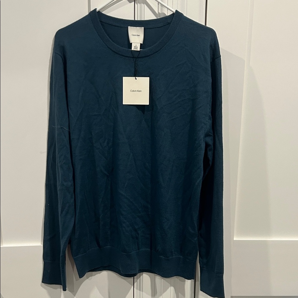 NWT  Men's CALVIN KLEIN Crewneck Sweater - Insignia Blue size LARGE